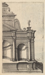 Partial View of a Monument [Mercurii Templum] from the series 'Ruinarum variarum fabricaru..., 1554. Creator: Lambert Suavius.