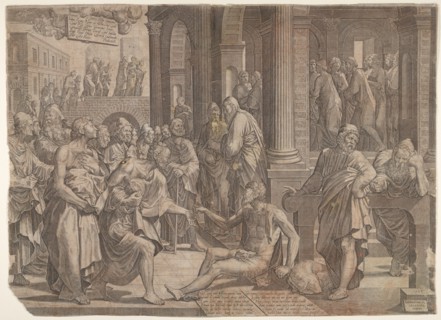 Saint John and Saint Peter Healing the Cripple, 1553. Creator: Lambert Suavius.