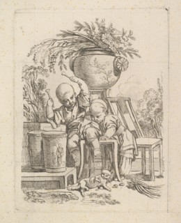 Two Children, One Playing the Drum. Creator: Louis Antoine Crozat, Baron de Thiers.