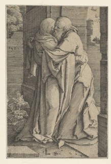 St. Joachim Embracing St. Anna, 1520. Creator: Lucas van Leyden.