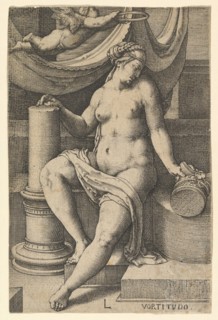 Fortitude, from the series The Seven Virtues, 1530. Creator: Lucas van Leyden.