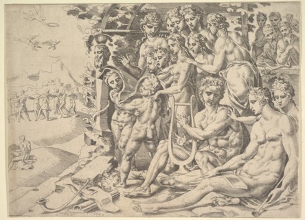 Apollo and the Muses, 1549. Creator: Dirck Volkertsen Coornhert.