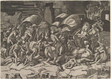 Battle with a Cutlass, ca. 1515-27. Creator: Marco Dente.