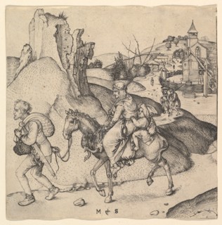 Peasant Family Going to Market, ca. 1435-1491. Creator: Martin Schongauer.