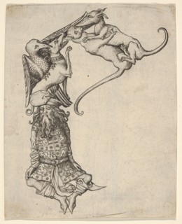 The Letter E, from The Alphabet, 1466-67. Creator: Master ES.