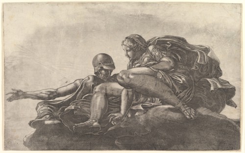 Two Gods on a Cloud, mid-16th century. Creator: Attributed to Master FG