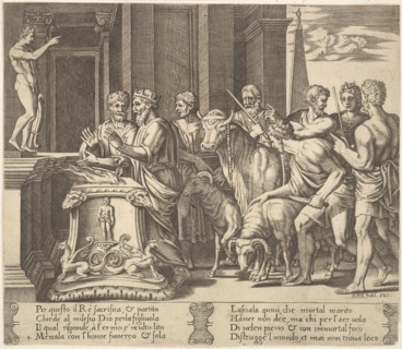 Plate 4: Psyche's father consulting the oracle, from 'The Fable of Psyche', 1530-60. Creator: Master of the Die.