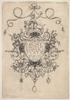 Design for a Pendant with the Alphabet, 1609. Creator: Master PRK.