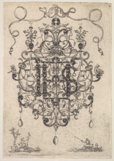 Design for a Pendant with IHS Monogram, 1609. Creator: Master PRK.