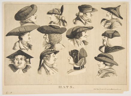 Hats, October 1, 1773. Creator: Matthew Darly.