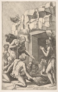 Christ in Limbo, after Raphael, 1541. Creator: Nicolas Beatrizet.
