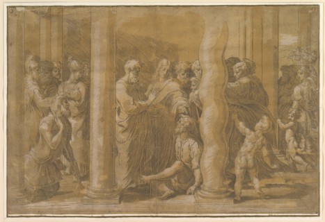 Saints Peter and John healing the Sick, early 16th century. Creator: Parmigianino.