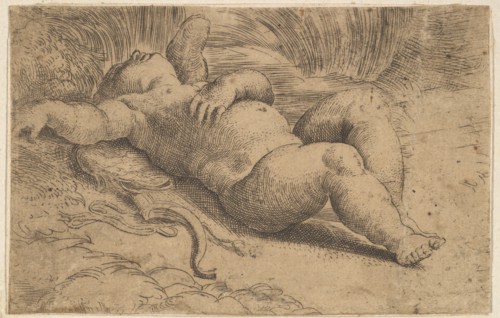 Cupid Sleeping, 16th century. Creator: Parmigianino.