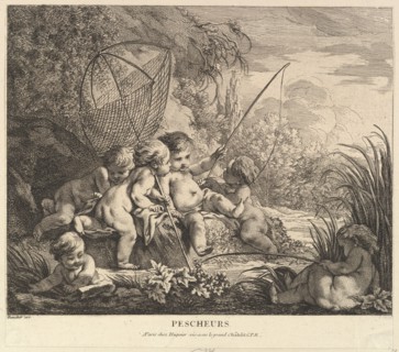 Children Fishing, ca. 1738. Creator: Pierre Alexandre Aveline.