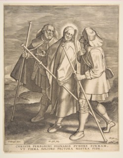 Christ and the Disciples on the Way to Emmaus, 1571. Creator: Philip Galle.
