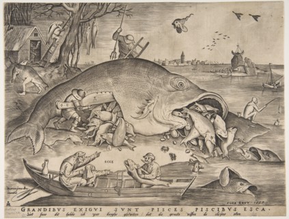 Big Fish Eat Little Fish, 1557. Creators: Pieter van der Heyden, Pieter Bruegel the Elder.