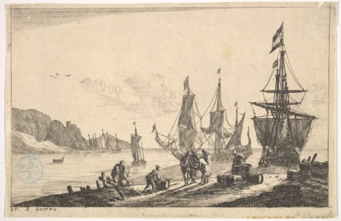 Bay with Sailing Vessels, 17th century. Creator: Reinier Zeeman.