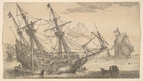 A Merchant Man Careened for Caulking the Hull, 17th century. Creator: Reinier Zeeman.