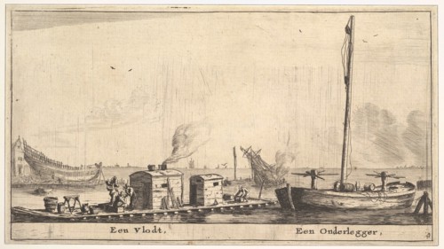 A Raft and a "Onderlegger", 17th century. Creator: Reinier Zeeman.