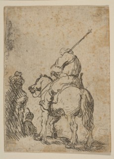 Turbaned Soldier on Horseback, ca. 1629. Creator: Rembrandt Harmensz van Rijn.