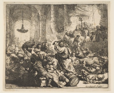 Christ Driving the Money-Changers from the Temple, 1635. Creator: Rembrandt Harmensz van Rijn.