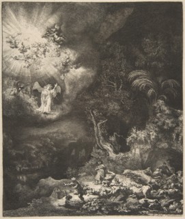 The Angel Appearing to the Shepherds, 1634. Creator: Rembrandt Harmensz van Rijn.