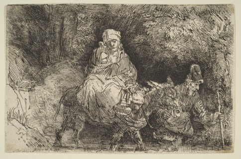 The Flight into Egypt: Crossing a Brook, 1654. Creator: Rembrandt Harmensz van Rijn.