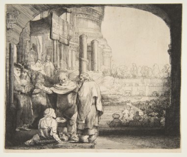 Peter and John Healing the Cripple at the Gate of the Temple, 1659. Creator: Rembrandt Harmensz van Rijn.
