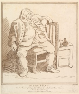 Mr. Ben: Read, A Member of Hogarth's Club at the Bedford Arms Tavern, Drawn b..., November 27, 1781. Creator: Richard Livesay.