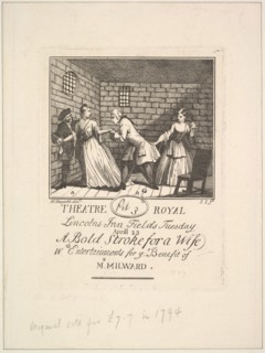 Benefit Ticket for Milward, 1788. Creator: Samuel Ireland.