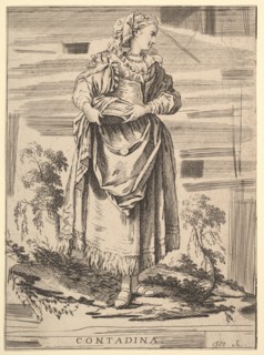 Reverse copy of Contadina, Recueil de diverses fig.res étrangeres Inventées par F...., 18th century. Creator: Unknown.