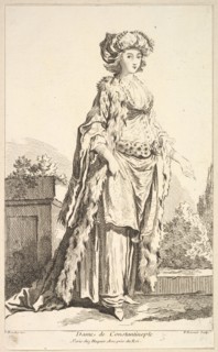 Dame de Constantinople, from Recueil de diverses fig.res étrangeres Inventées par ..., 18th century. Creator: Simon François Ravenet.