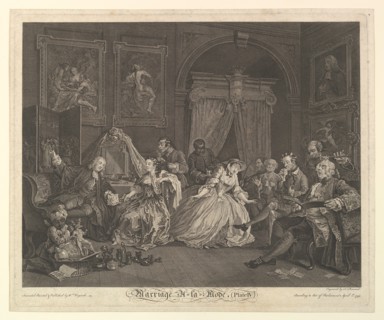 Marriage A-la-Mode, Plate IV, April 1, 1745. Creator: Simon François Ravenet.