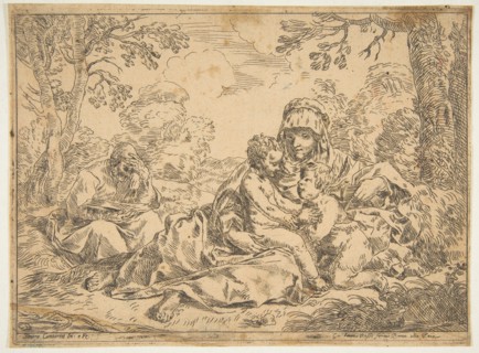 The Holy Family with Saint John the Baptist, copy after Cantarini, ca. 1639-1648 or after. Creator: Unknown.