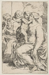 Holy Family with Saint John the Baptist, copy in reverse after Cantarini, ca. 1640-1642 or after. Creator: Unknown.