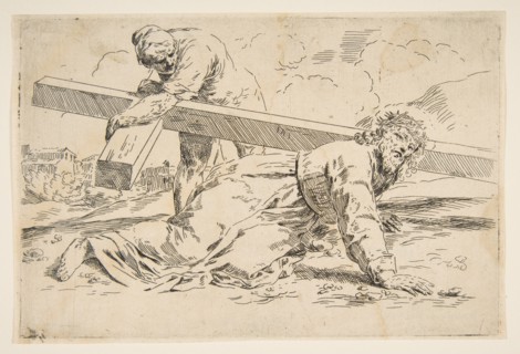 Christ bearing the cross on his back, copy after Cantarini, ca. 1637-1639 or after. Creator: Unknown.