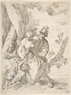 Mars, Venus, and Cupid, ca.1637-1639. Creator: Simone Cantarini.