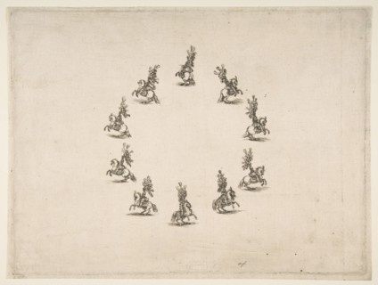 Ten Cavaliers Forming a Circle, 1652. Creator: Stefano della Bella.