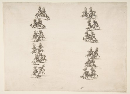 Twenty-four Cavaliers Fighting in Two Columns, 1652. Creator: Stefano della Bella.