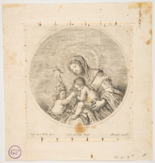 The Virgin and Child with Saint John, a round composition, ca. 1641. Creator: Stefano della Bella.