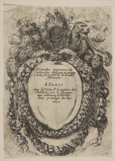 Cartouche with Title: Nouvelles inventions de Cartouches, 1647. Creator: Stefano della Bella.
