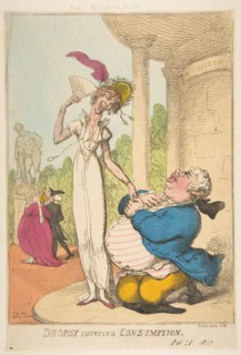 Dropsy Courting Consumption, October 25, 1810. Creator: Thomas Rowlandson.