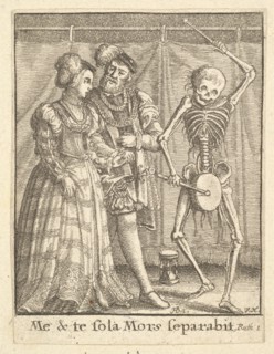Bridal pair, from the Dance of Death, 1651. Creator: Wenceslaus Hollar.