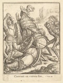 Waggoner, from the Dance of Death, 1651. Creator: Wenceslaus Hollar.