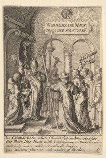Jesus before Caiaphas, 1625-77. Creator: Wenceslaus Hollar.