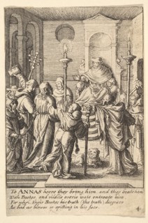 Jesus before Annas, 1625-77. Creator: Wenceslaus Hollar.