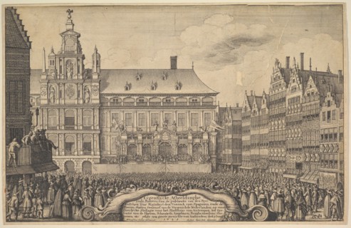Proclamation of the treaty of Munster, 1648. Creator: Wenceslaus Hollar.