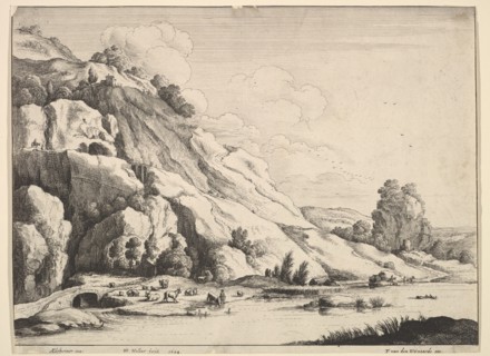The stone bridge, 1649. Creator: Wenceslaus Hollar.