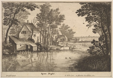 Landscape with an Angler, 1650. Creator: Wenceslaus Hollar.