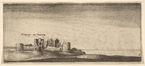 Pevensey Castle, 1652-77. Creator: Wenceslaus Hollar.